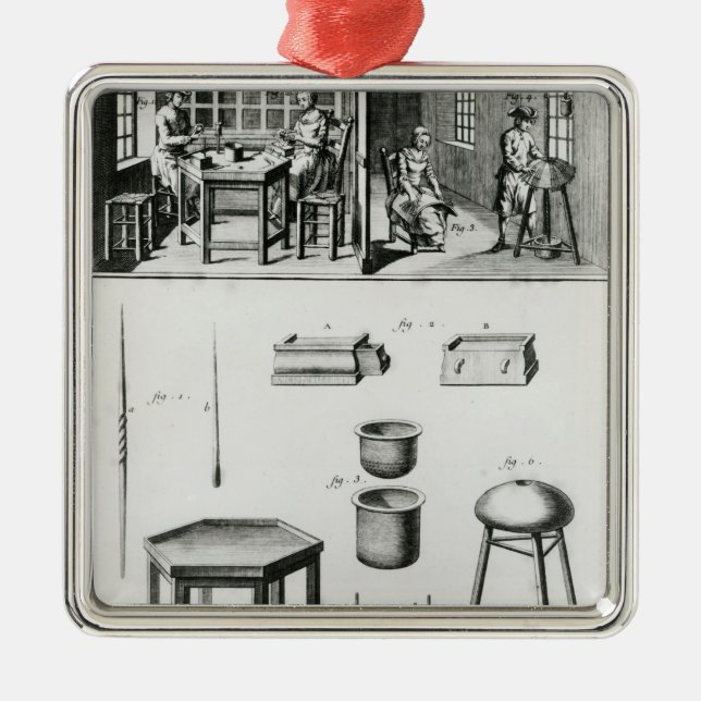 Knäppas tillverkare & snöretillverkare julgransprydnad metall (Framsidan)