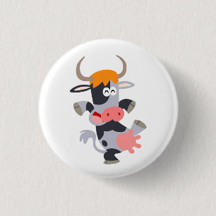 Knappbricka för Cute Dancing Tecknad Cow Knapp