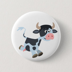Knappbricka för Cute Joging Tecknad Cow-knapp Knapp
