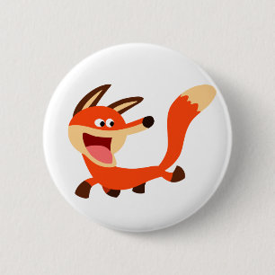 Knappbricka för Cute Mischievevous Tecknad Fox Knapp