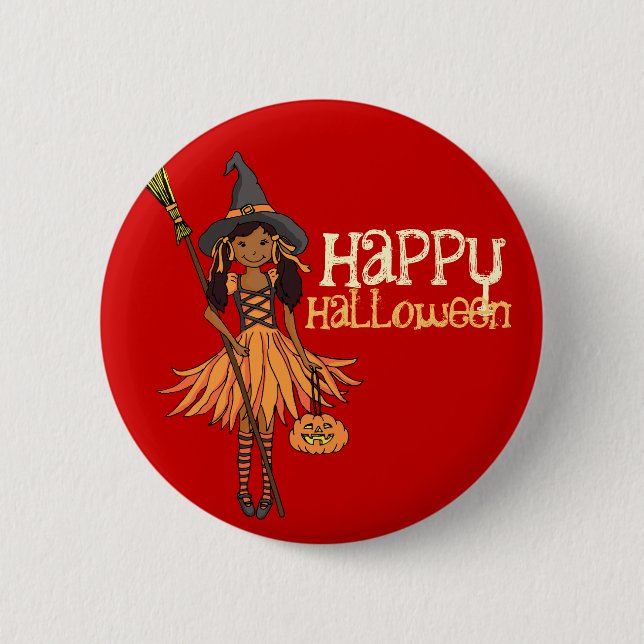 Knappbricka för mörk-happy halloween-barn knapp (Framsida)