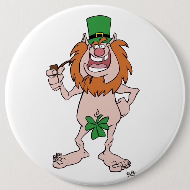 Knappbricka för St Patrick Leprechaun Knapp (Framsida)