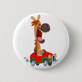 Knappbrickan Cute Motorized Tecknad Horse Badge Knapp