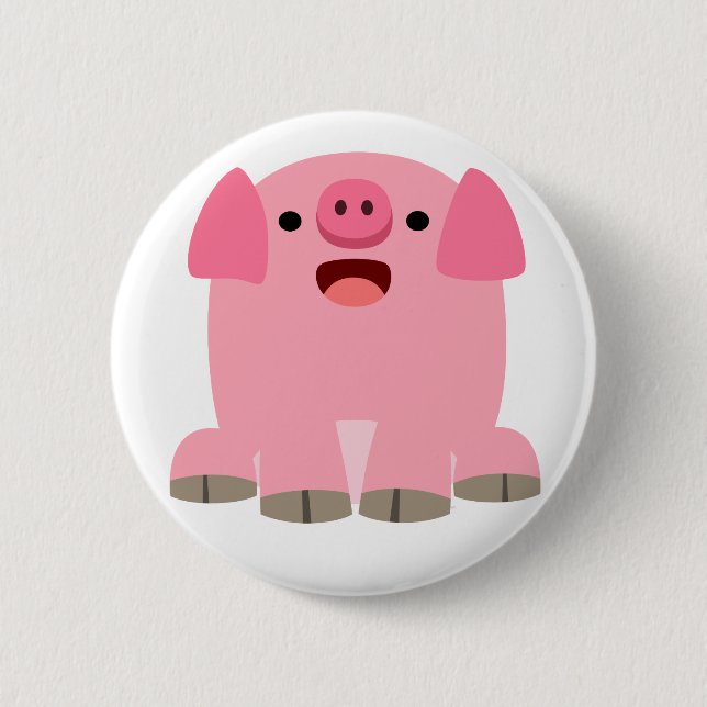 Knappbrickan Cute Oinking Tecknad Gris Knapp (Framsida)