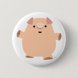 Knappbrickan Cute Roligt Tecknad Gris Knapp