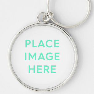 Knappcirkelnyckelkedja - Souvenir Gift-design Rund Silverfärgad Nyckelring