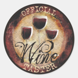 Knappdekal för officiell Vin Taster Runt Klistermärke