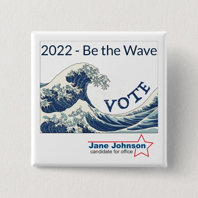 Knappen 2024 Blue Wave anpassade kampanj Knapp (Framsida)