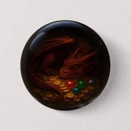 Knappen 3D Dragon & Treasure Glass Sphere Knapp