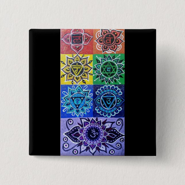 Knappen 7 Chakras Knapp (Framsida)