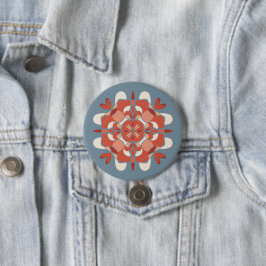Knappen abstrakt Loely Red Mandala Knapp