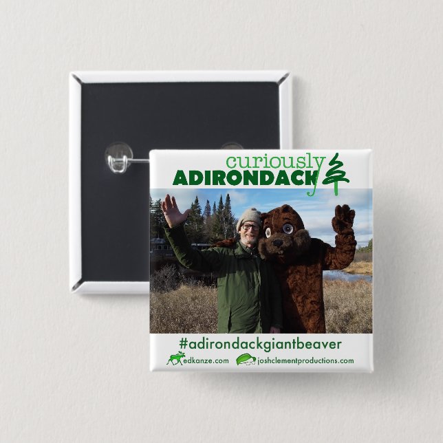 Knappen Adirondack (ADK Giant Beaver) Knapp (Framsida & baksida)