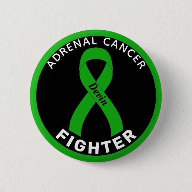 Knappen Adrenal Cancer Fighter Ribbon Black Knapp (Framsida)