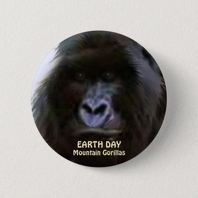 Knappen African Mountain Gorilla EARTH DAY Knapp (Framsida)