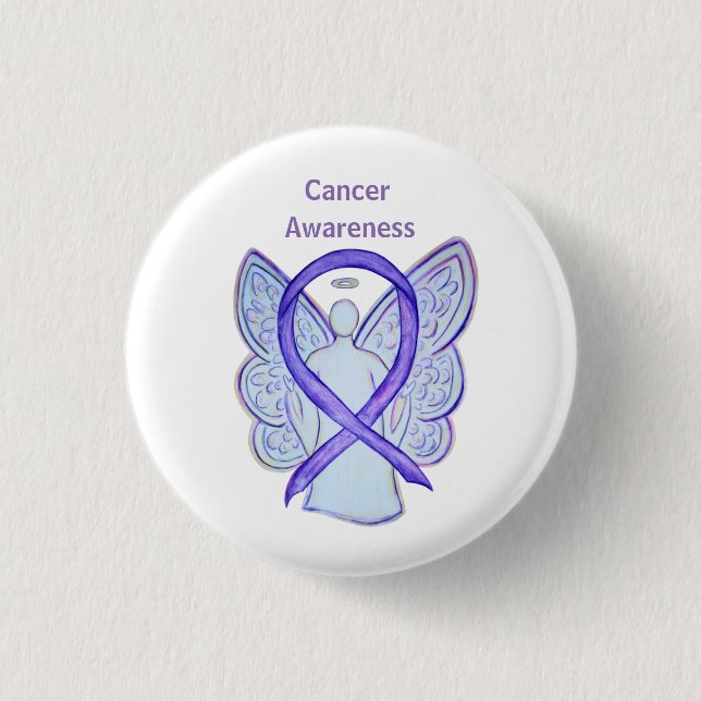 Knappen "All Cancer Awareness Lavender Ribbon Pin" Knapp (Framsida)