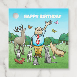 Knappen Animals Födelsedagsfest Gåvor Etiketter