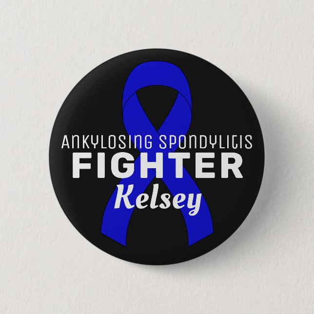 Knappen Ankylosing Spondylitis Ribbon Black Knapp (Framsida)