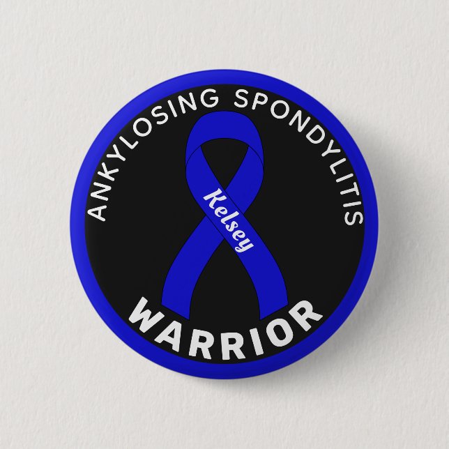 Knappen Ankylosing Spondylitis Warrior Ribbon Blac Knapp (Framsida)