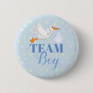 Knappen Anpassad Stork Team Boy Baby Shower Knapp