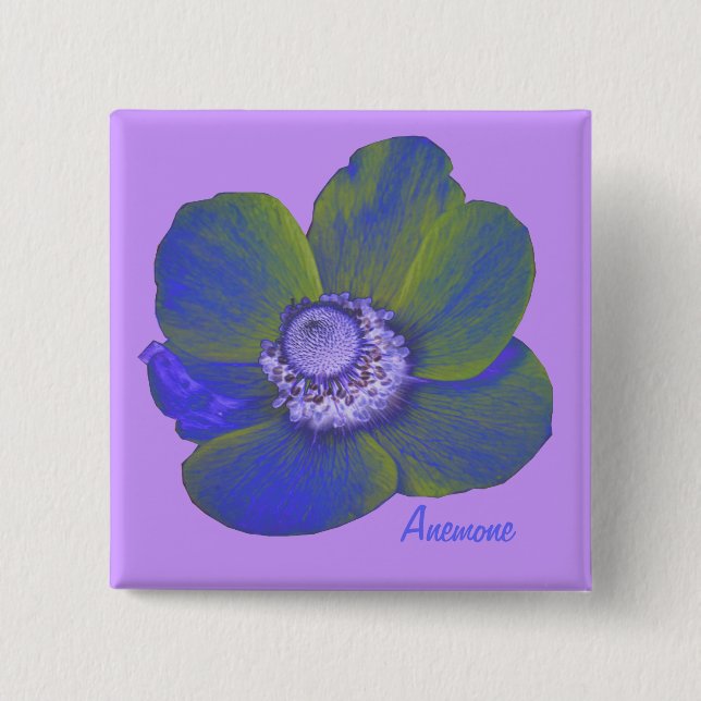 Knappen anpassade färglös fantasy Anemone Knapp (Framsida)