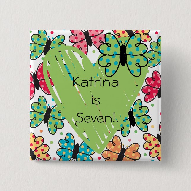 Knappen Anpassade fjärilar Knapp (Framsida)