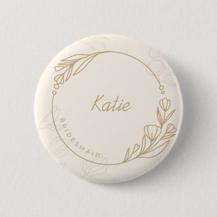 Knappen anpassningsbar Enkel Blommigt i Bridesmaid Knapp