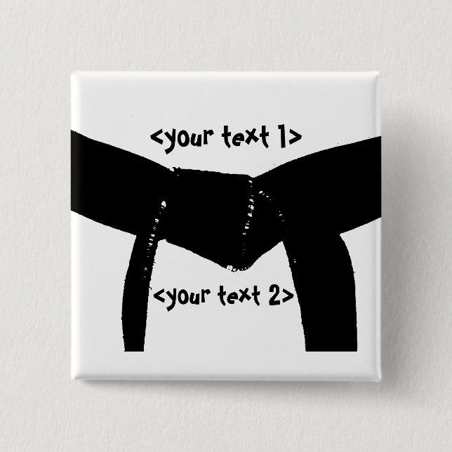 Knappen anpassningsbar Martial Arts Basic Black Bä Knapp (Framsida)