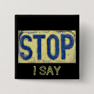 Knappen Antique STOP-signatur Knapp