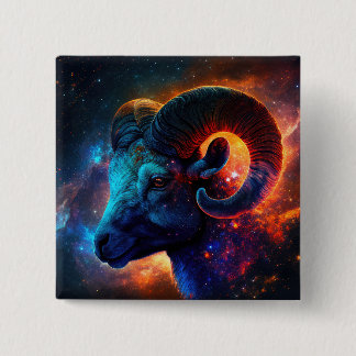 Knappen Aries Zodiac Stjärntecken Square Knapp
