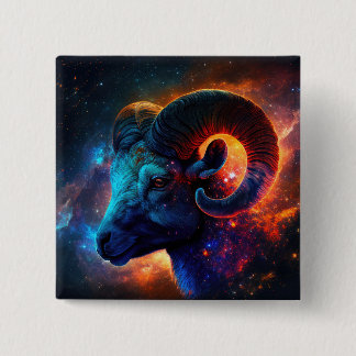 Knappen Aries Zodiac Stjärntecken Square Knapp