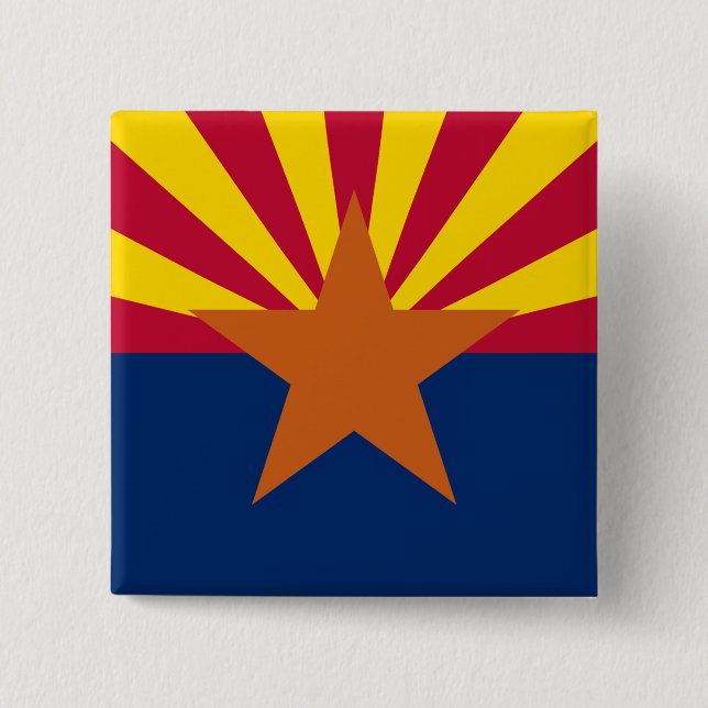 Knappen Arizona Statlig flagga Square Knapp (Framsida)