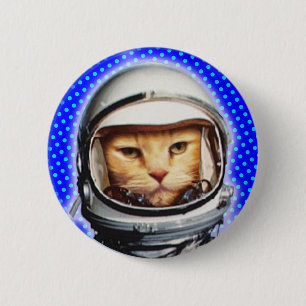 Knappen Astronaut Cat Pinback Knapp
