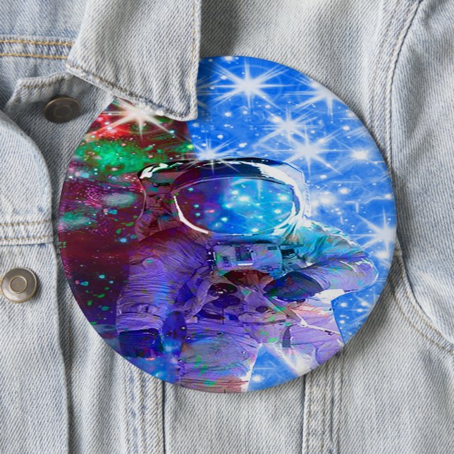 Knappen Astronaut Dimensions Pinback Knapp (In Situ)