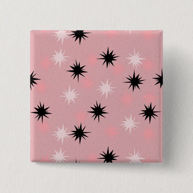 Knappen Atomatisk Rosa Starbursts kvadrat Knapp (Framsida)