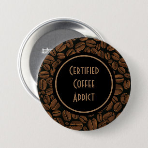 Knappen auktoriserad Kaffe Addict Knapp