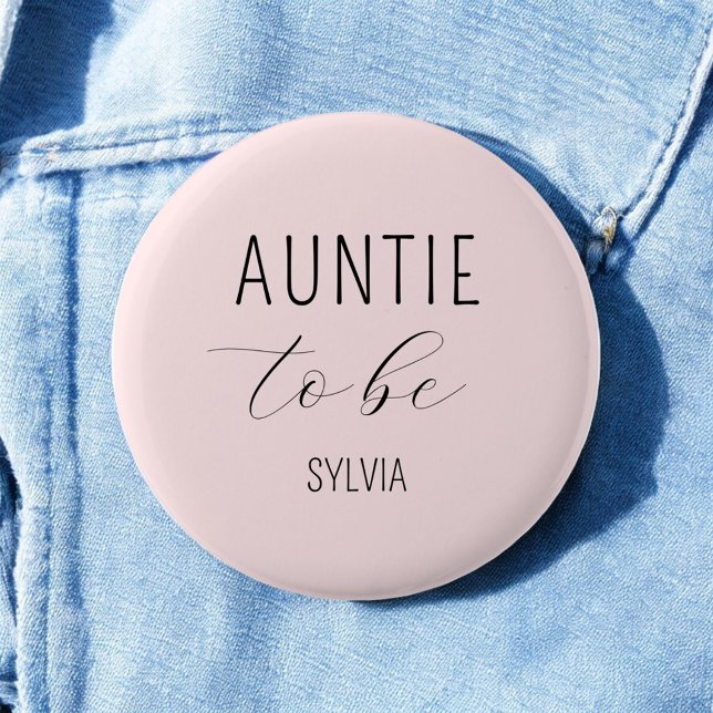 Knappen Auntie to BE Rosa Baby Shower Knapp (Skapare uppladdad)