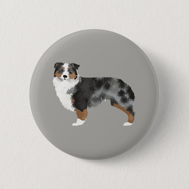 Knappen Australian shepherd Blue Merle Knapp (Framsida)