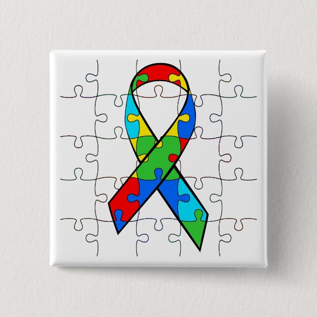 KNAPPEN AUTISM AWARENESS RIBBON KNAPP (Framsida)