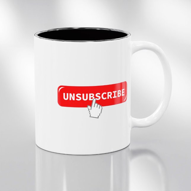 Knappen Avsluta abonnemang - Lustigt kaffe Mugg (Skapare uppladdad)