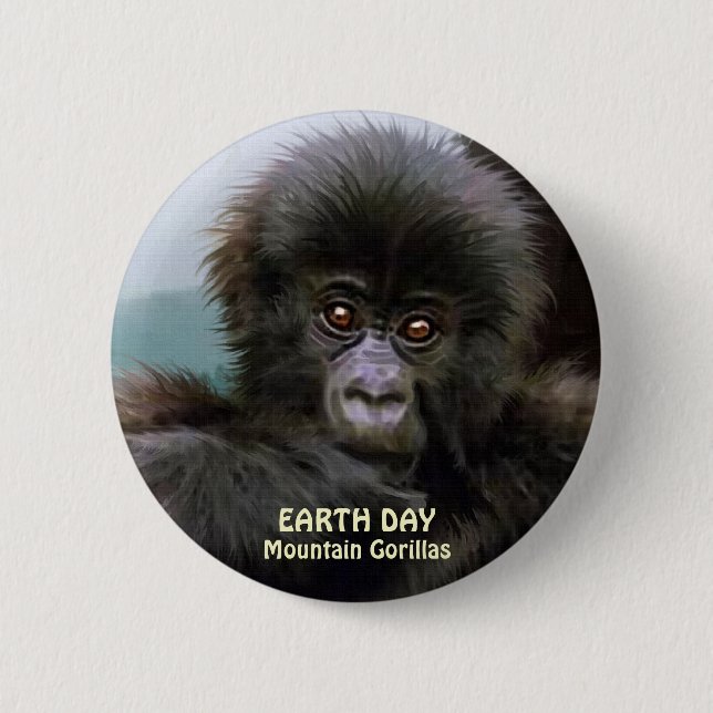Knappen Baby Mountain Gorilla EARTH DAY Knapp (Framsida)