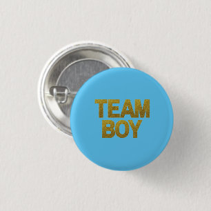 Knappen Baby Shower för Blue Guld Glitter Team Bo Knapp