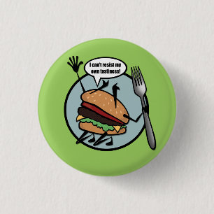 KNAPPEN BAKGRUND FÖR FUNNY CHEESEBURGER ROUND PIN KNAPP