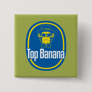 Knappen Banana 2-tums kvadrat, övre Knapp