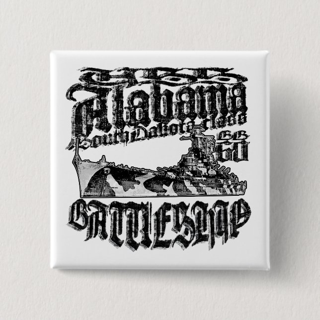 Knappen Battleshöft Alabama Square Knapp (Framsida)