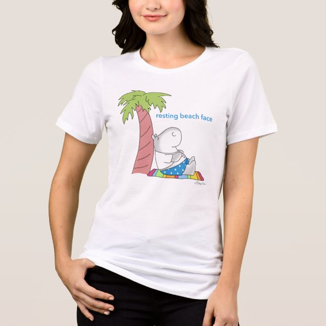 Knappen BEACH ANSIKTE i klockslaget hippo Boynton  T Shirt (Framsida)