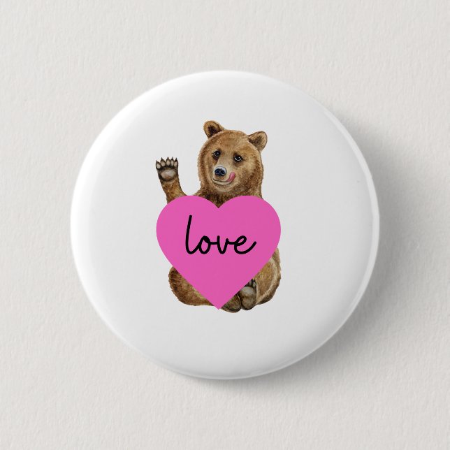 Knappen Bear Kärlek Knapp (Framsida)