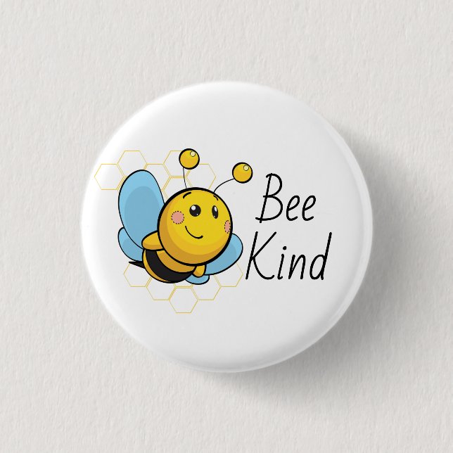 Knappen Bee Kind Cute Pinback Knapp (Framsida)