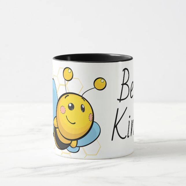 Knappen Bee Kind Cute Pinback Mugg (Center)
