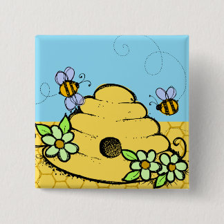 Knappen Beehive och Bees Knapp