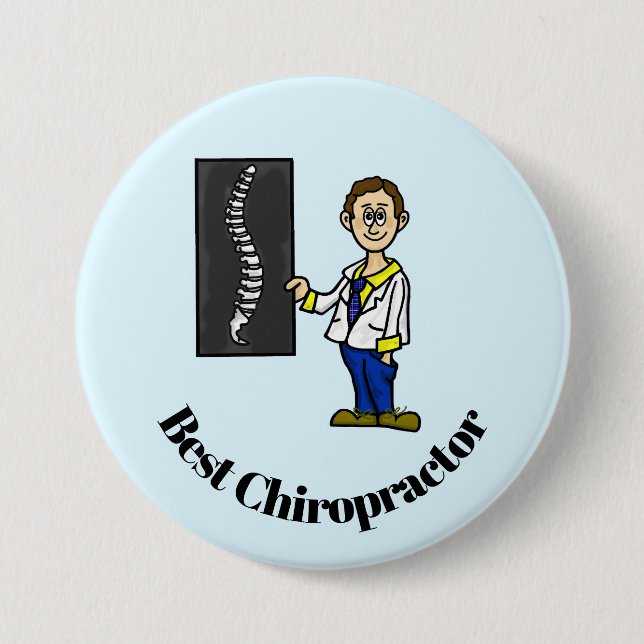 Knappen Best Male Chiropractor eller Spine Doktor Knapp (Framsida)